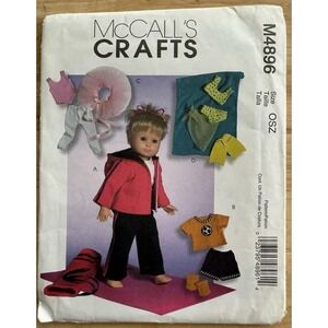 McCall's Pattern M4896 ~ Four Outfits For 18" Doll‎ Uncut FF